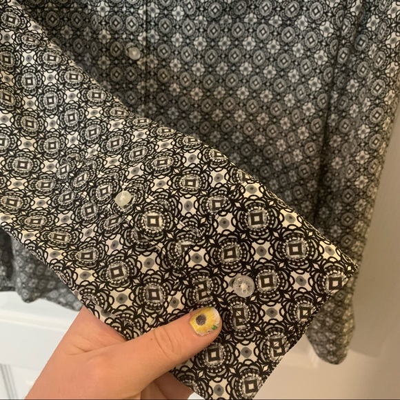 Express patterned button down portofino work blouse - Picture 6 of 8